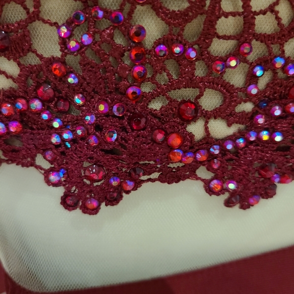 Alyce Paris Prom Wine Dress. - Picture 3 of 16